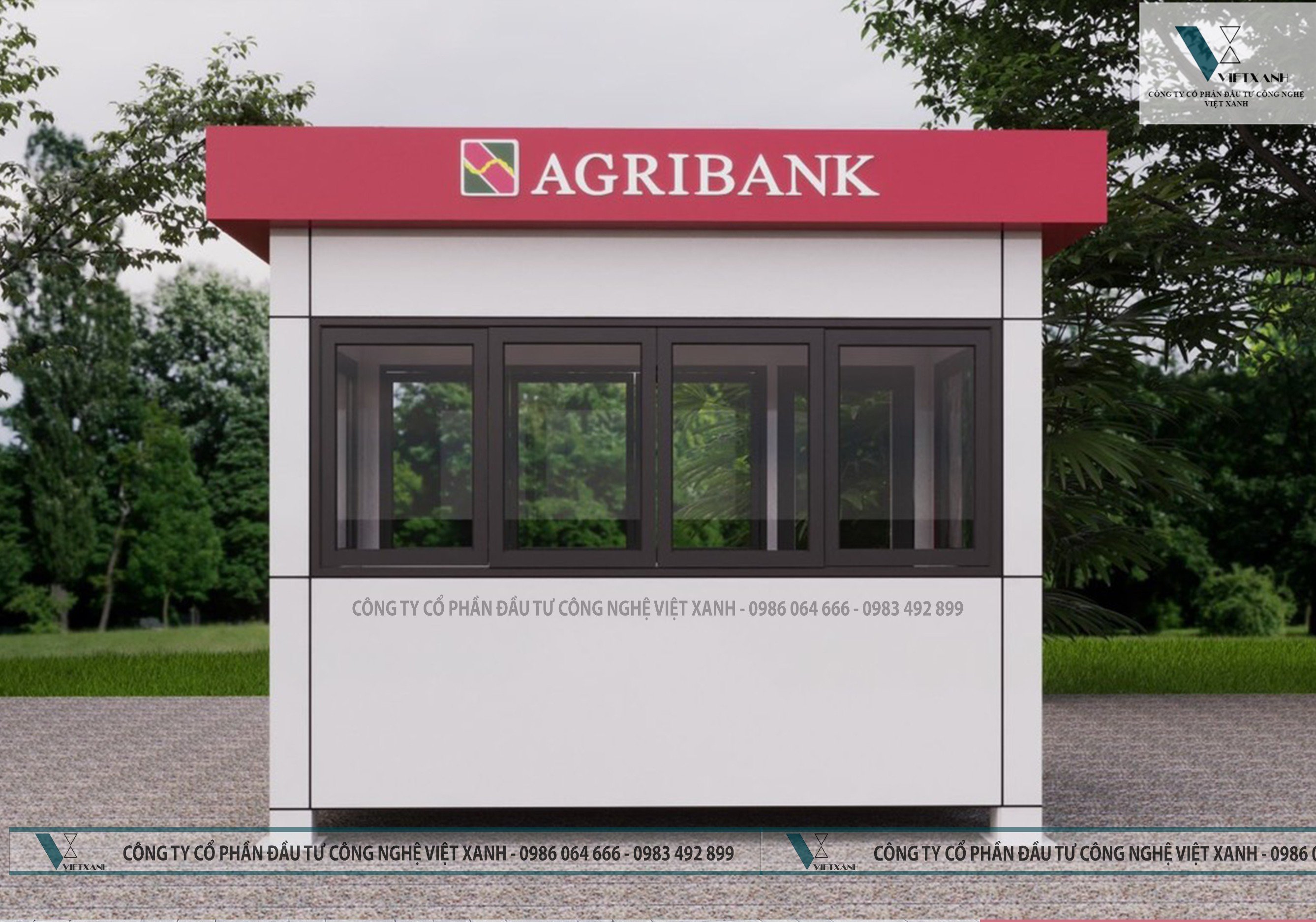 Nhà bảo vệ composite mái bằng ngân hàng Agrybank